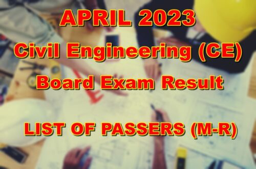 Civil Engineering Board Exam Result