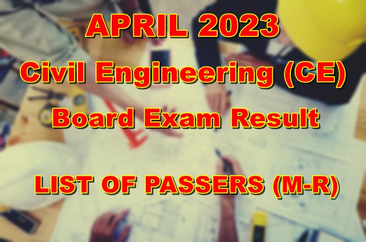 Civil Engineering Board Exam Result April 2023 M R Passers   Civil Engineering Board Exam Result April 2023 3 