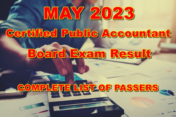 Certified Public Accountant CPA Board Exam Result May 2023