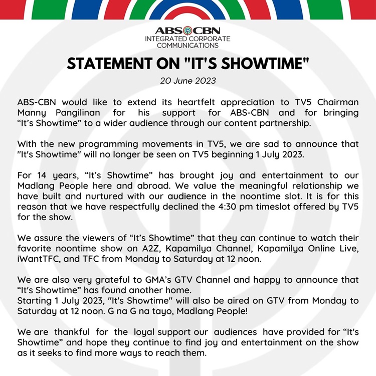 abs-cbn statement