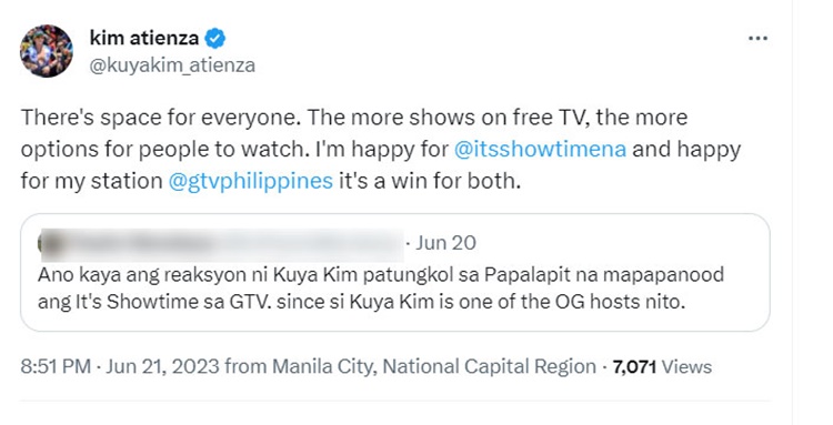 kim atienza tweet