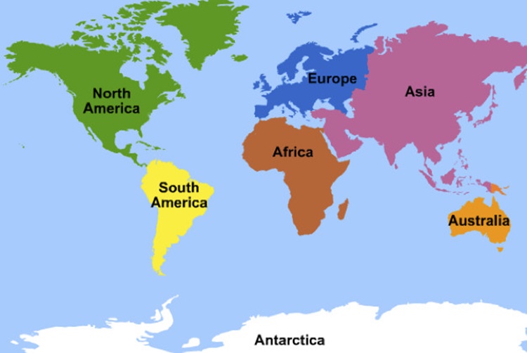 Continents Globe: List of Countries under each Continent in the World