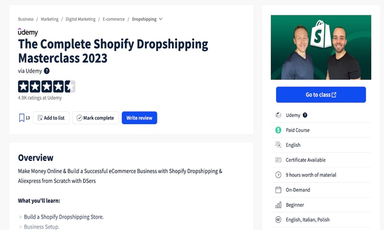 Top Dropshipping Courses You Should Consider Taking In 2023