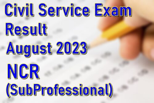 Civil Service Exam Result August 2023