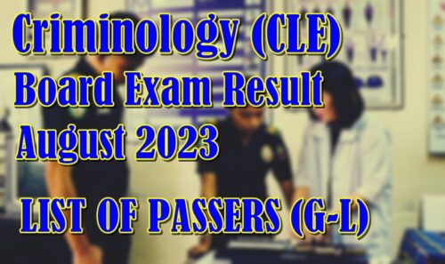 Criminology Board Exam Result August 2023