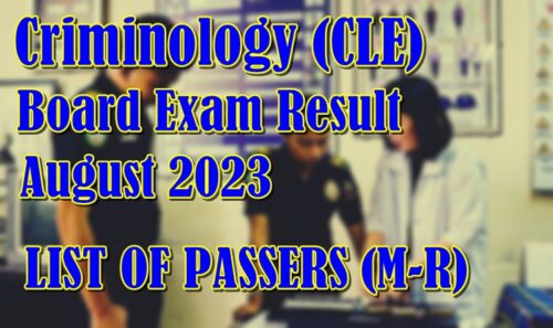 Criminology Board Exam Result August 2023