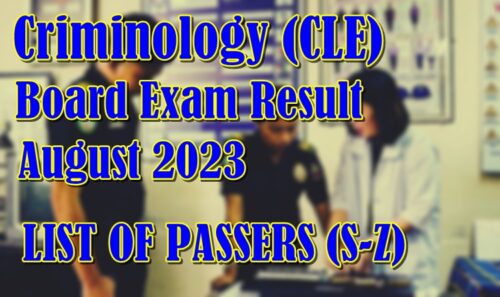 Criminology Board Exam Result August 2023