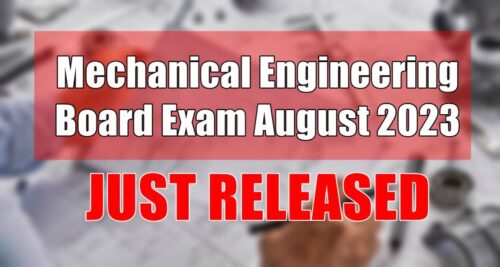 Mechanical Engineering Board Exam August 2023