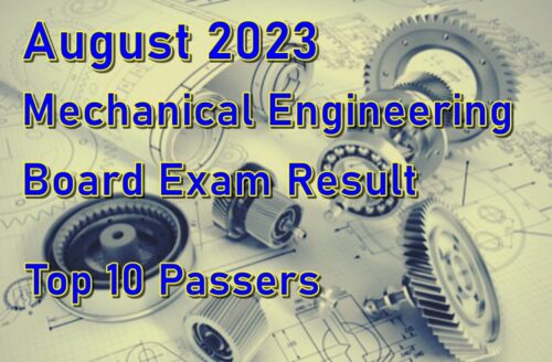 Mechanical Engineering Board Exam Result August 2023
