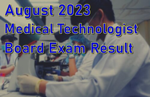 Medical Technologist Board Exam Result August 2023