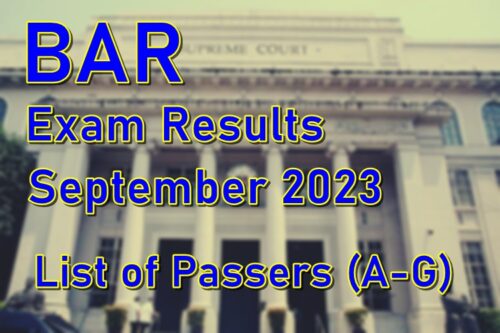BAR Exam Results September 2023