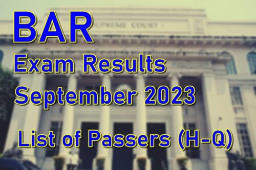 BAR Exam Results September 2023