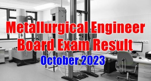 Metallurgical Engineer Board Exam Result
