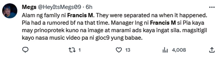 francis m comment