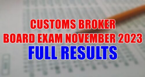 Customs Broker Board Exam Result