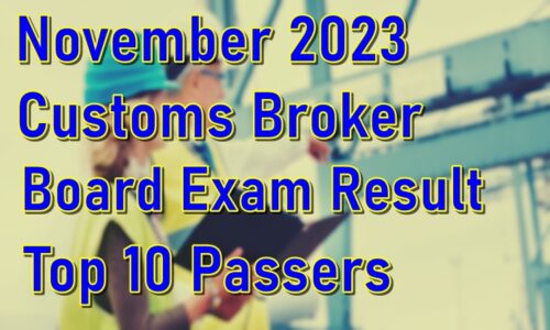 Customs Broker Board Exam Result November 2023