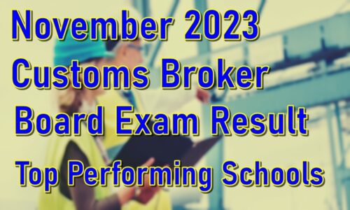 Customs Broker Board Exam Result November 2023