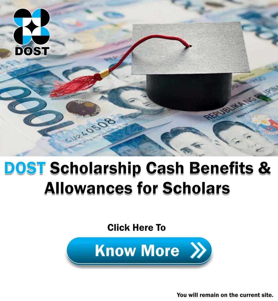 DOST Scholarship Cash Benefits ads
