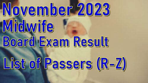 Midwife Board Exam Result November 2023