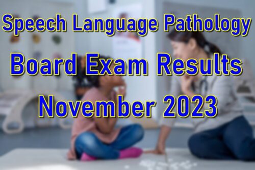Speech Language Pathology Board Exam November 2023