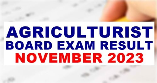 Agriculturist Board Exam Result November 2023
