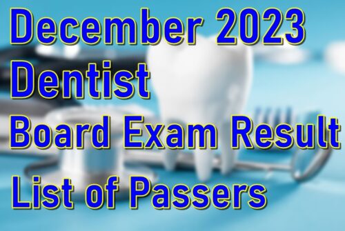 Dentist Board Exam Result December 2023
