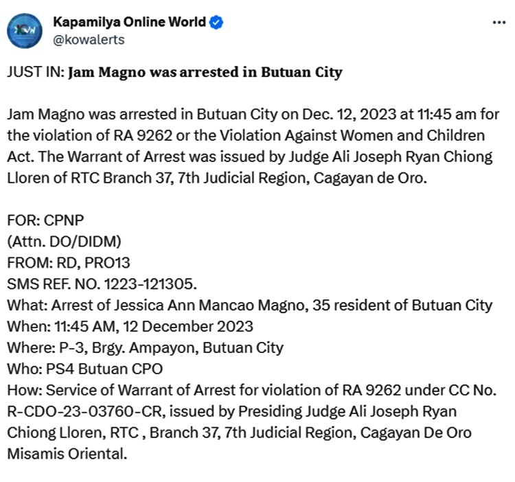 jam magno kow post
