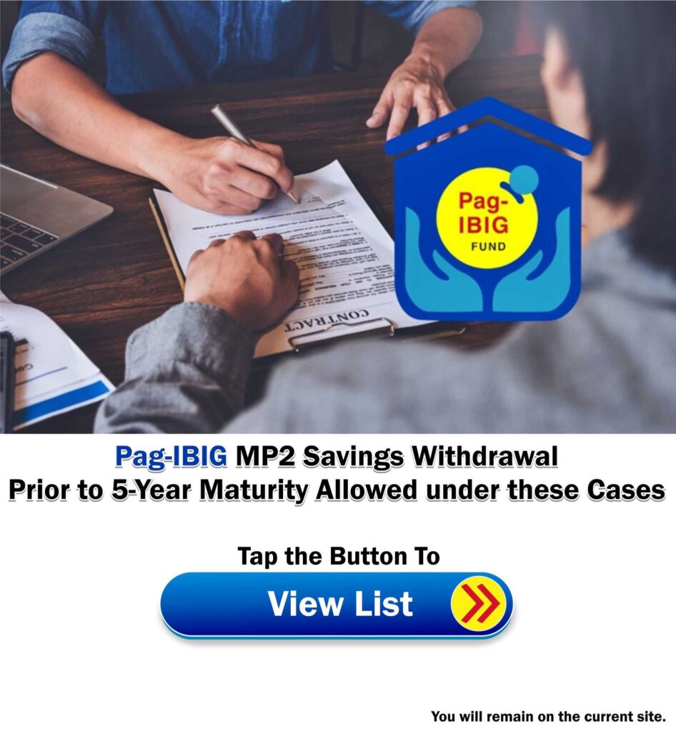 Pag-IBIG MP2 Savings Withdrawal