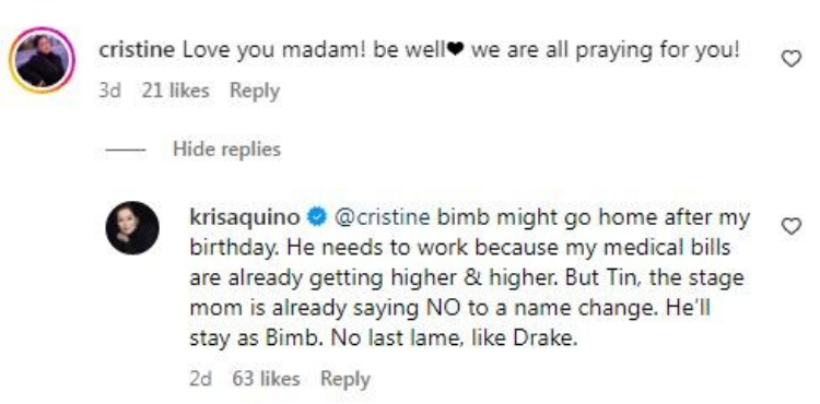 kris aquino comment