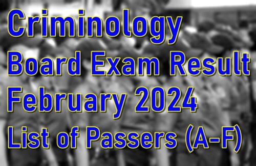 Criminology Board Exam Result February 2024