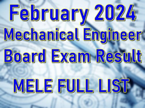 Mechanical Engineer Board Exam Result February 2024