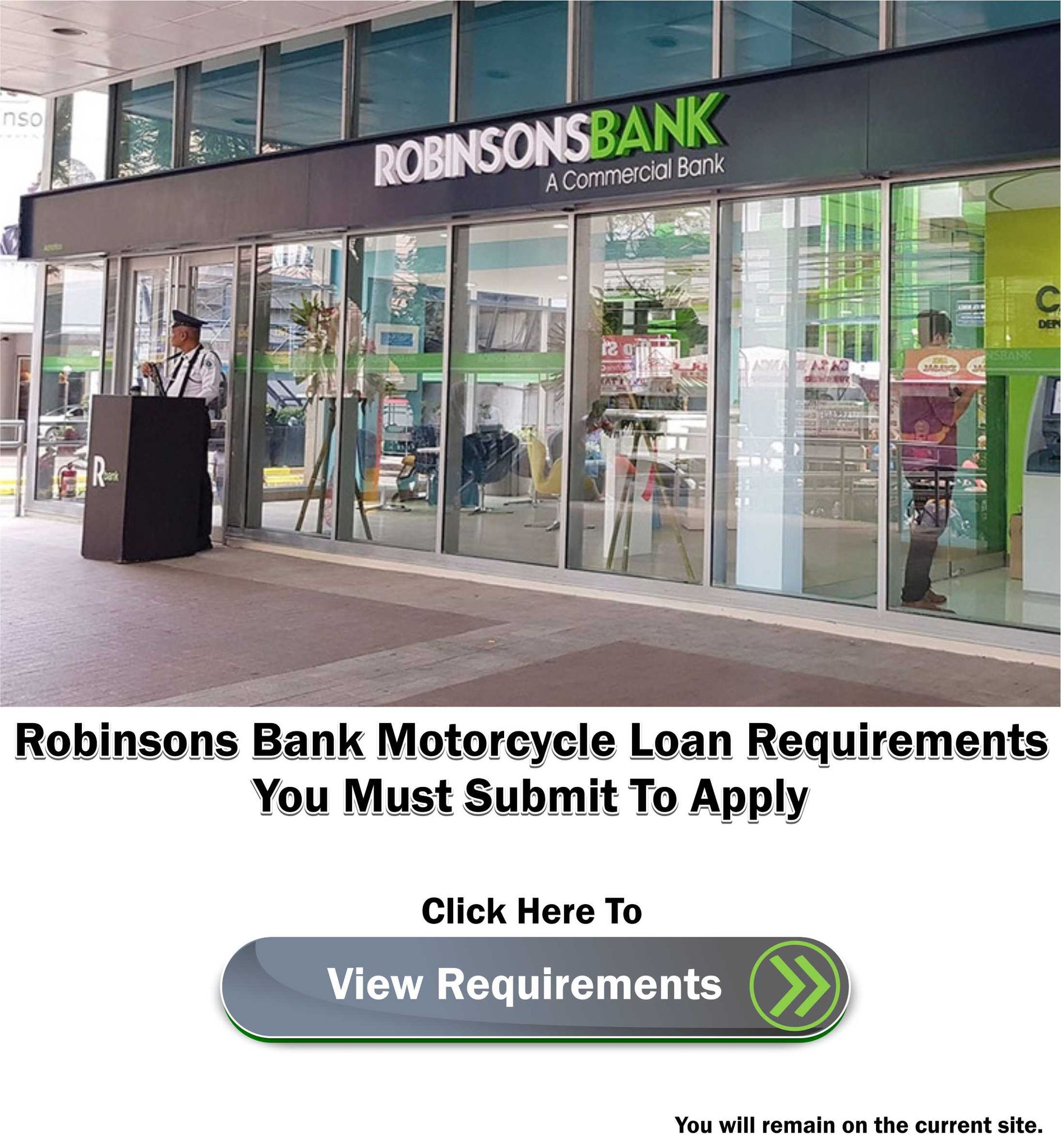 Robinsons Bank Motorcycle Loan Requirements