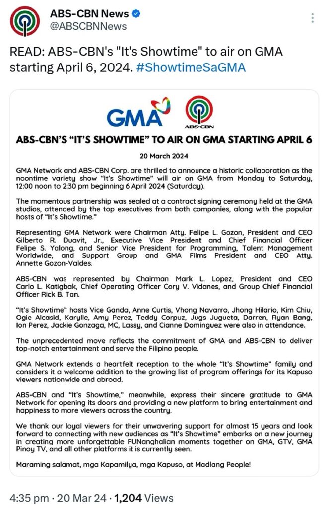 ABS-CBN Statement
