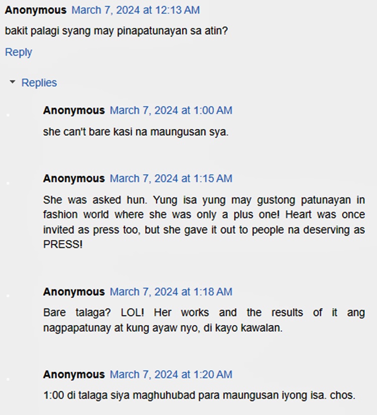 heart evangelista pia comments