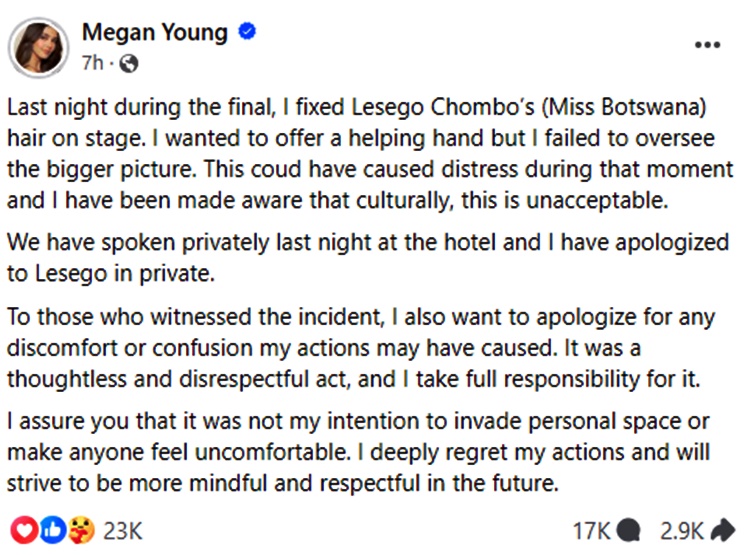 megan young statement