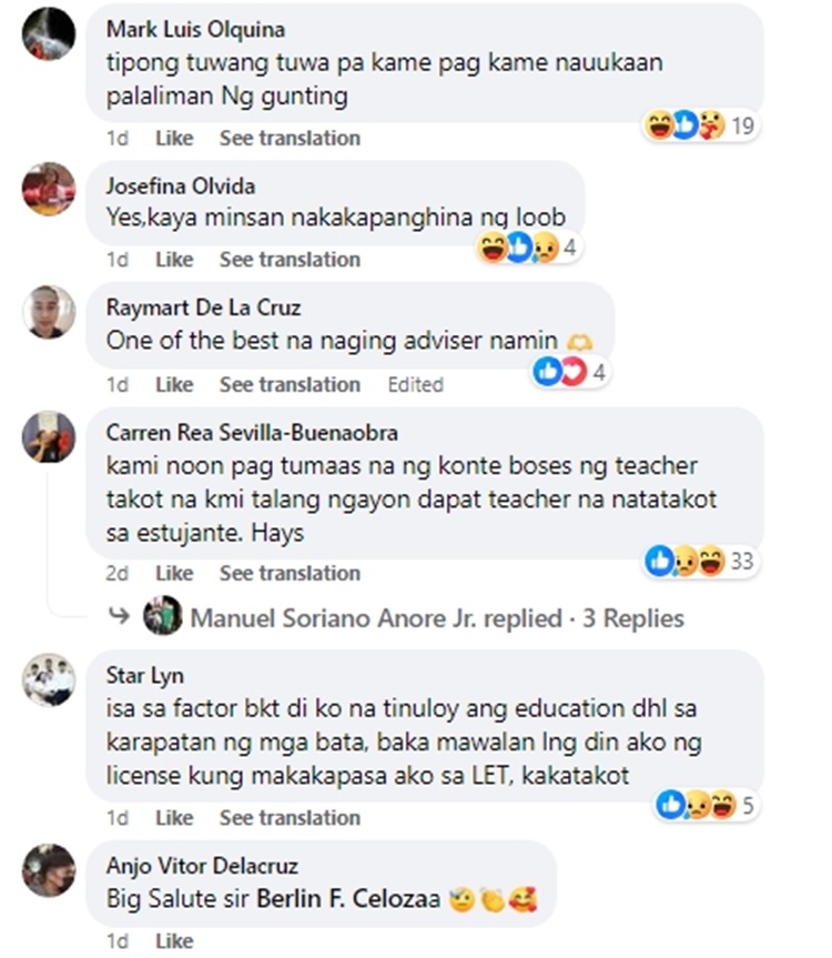 Male Teacher to Current Generation of Students: “Era ng kabataang lunod ...