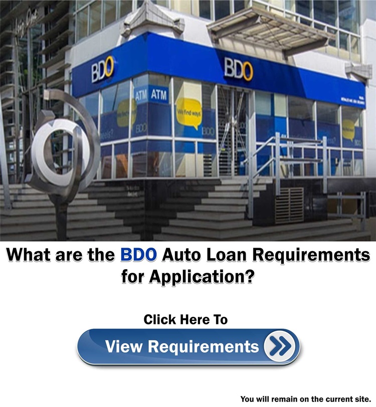BDO Auto Loan Requirements