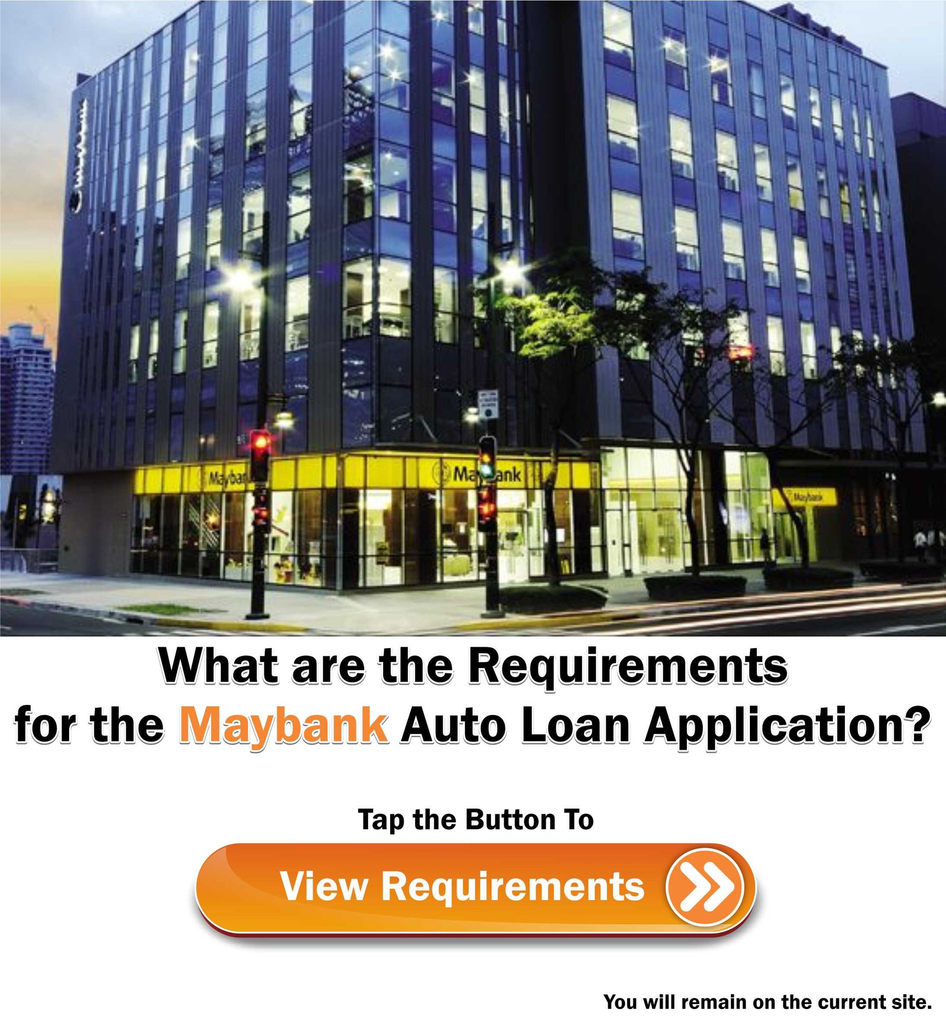 Maybank Auto Loan Requirements