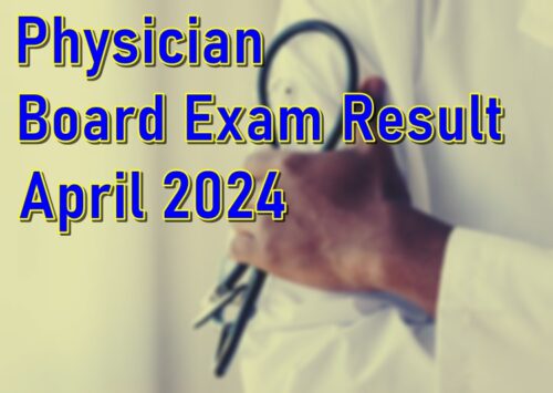 Physician Board Exam Result April 2024