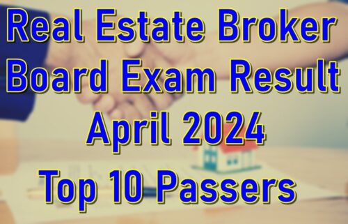 Real Estate Broker Board Exam Result April 2024
