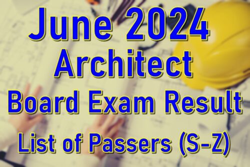 Architect Board Exam Result June 2024