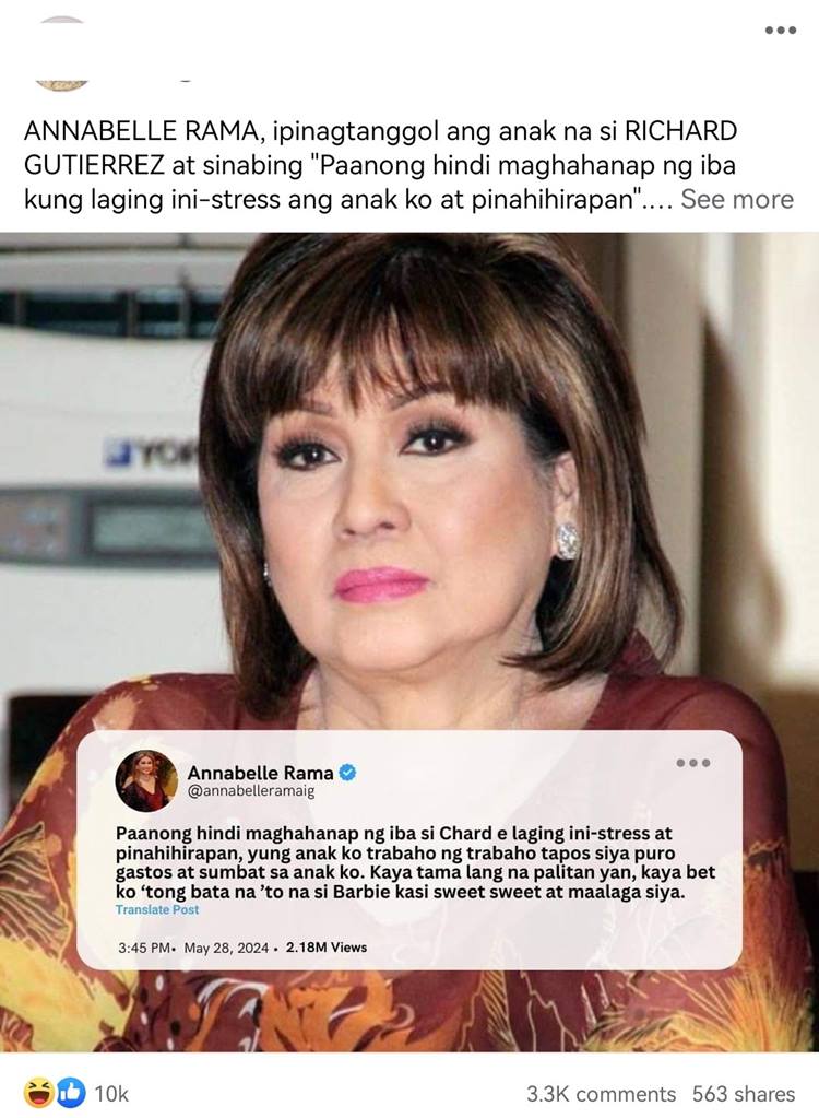 annabelle rama fake stateme