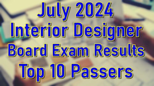 Interior Designer Board Exam Results July 2024