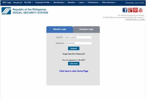 Register SSS Member Online