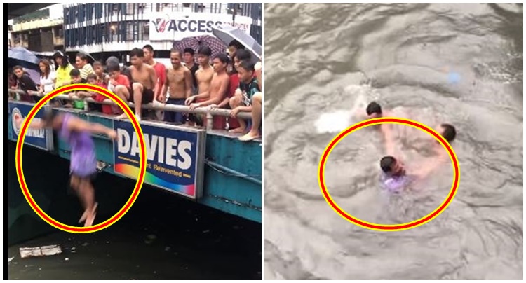 Man Who Doesn't Know How to Swim Jumps Into Flooded Recto Underpass in ...