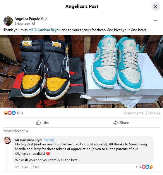 Carlos Yulo's Mother Shoes