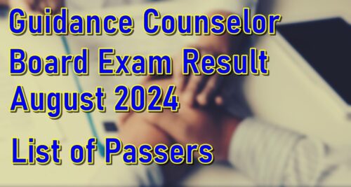 Guidance Counselor Board Exam Result August 2024
