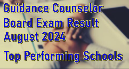 Guidance Counselor Board Exam Result August 2024