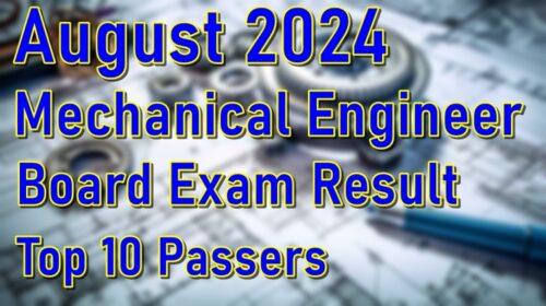 Mechanical Engineer Board Exam Result August 2024