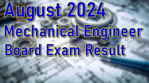 Mechanical Engineer Board Exam Result August 2024